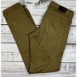 Billy Reid Mens Pants 32x34 Ashland Dark Khaki Brown Chino Casual Pockets